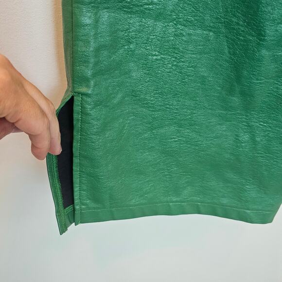 Princess Polly Suki Vegan Green Straight Wide Leg High Waisted Pants Size 4 - Picture 6 of 11